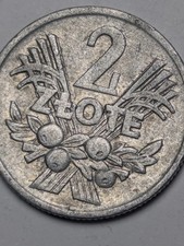 Old Polish Coin, 2zl, 2 Zlote, PRL, Aluminium 1974