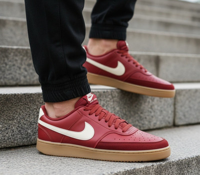New NIKE Classic Athletic Sneakers leather shoes Mens dark red all sizes