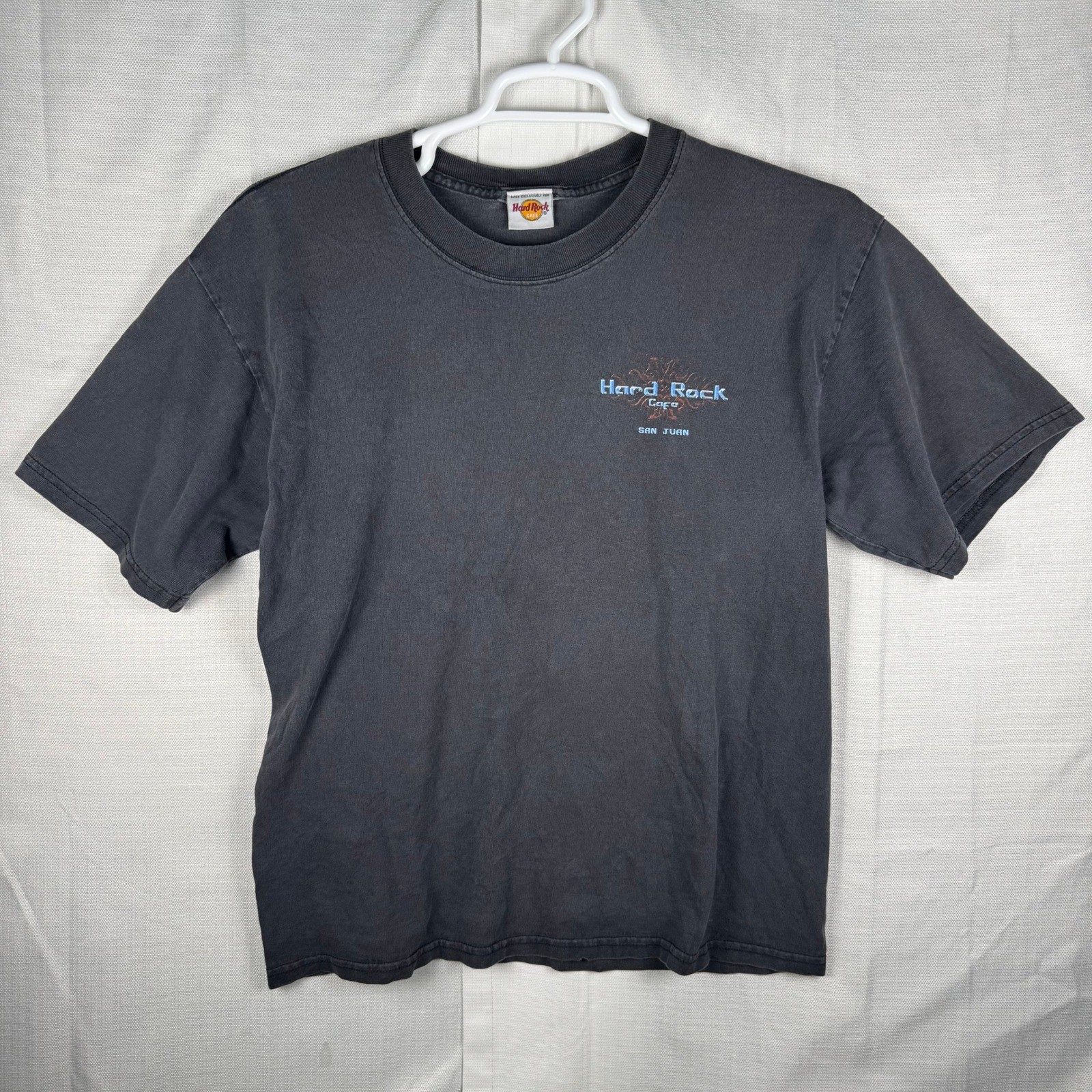 Hard Rock Cafe San Juan T Shirt Mens Large Black Guitar Graphic Cotton Tee