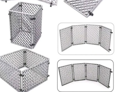 Chain Link Fence Building Block Set Brand Compatible 4 Panels W/Connectors 20 Pc