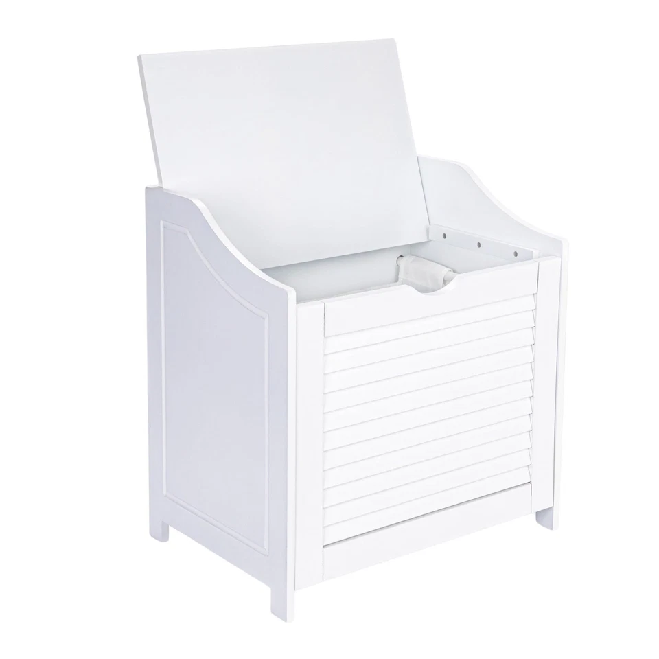 Single Load Hamper Cabinet Seat, White - Image 4 of 4