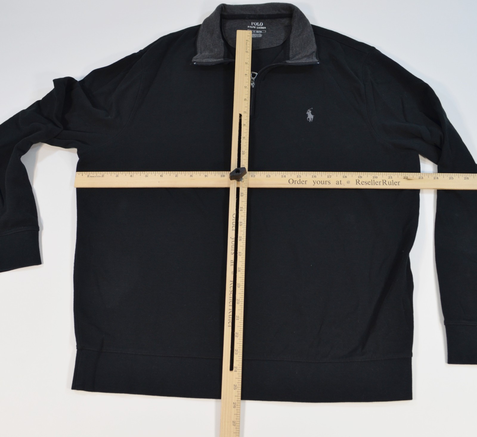 Polo Ralph Lauren Performance Fleece Black Pullover 1/4 Zip Sweater Men's Large thumbnail 5