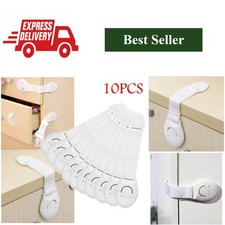 10 Pack Child Safety Cabinet Locks Baby Proofing Drawer Door Latch Plastic