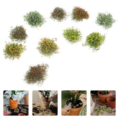 10 Pcs Simulation Landscape Decor Groups Grass Simulated Flower Cluster
