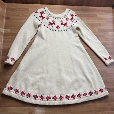 Hanna Andersson  holiday Christmas wool/cotton long sleeve sweater dress 6/7
