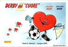 Postcard Derby del Cuore 5 Trofeo Pirelli Calcio Italia 2000