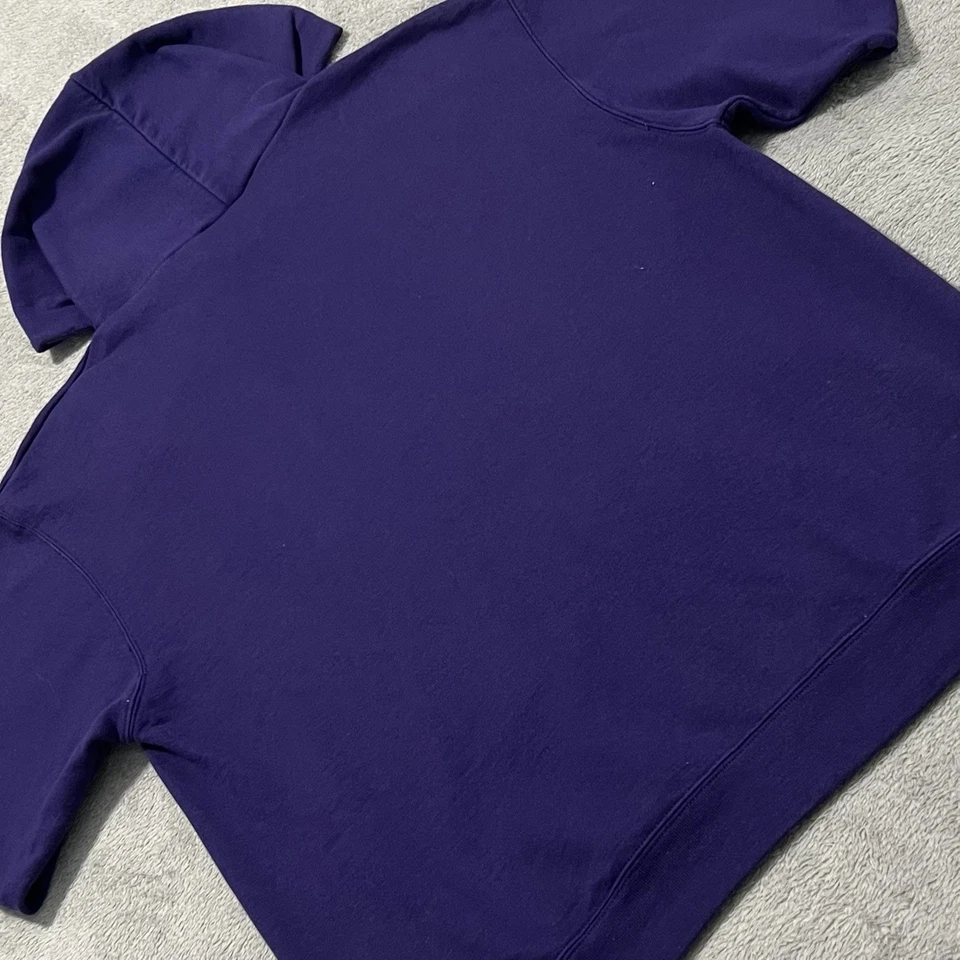 Sudadera con Capucha de la Universidad de Nueva York para Hombres L Púrpura NYU Gráfico Logo Campeón Pullover Foto 2 de 4