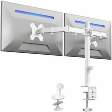 VIVO White Dual Monitor Desk Mount Stand, Fits Computer Screens up to 30"