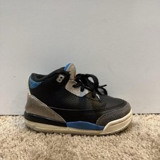 Jordan Air Jordan 3 Retro Shoes Boys Size 7C Black Gray Blue Sneakers IB8966-004