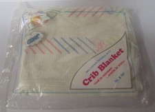 JE Morgan Cozy Crib Blanket NOS 100% thermal cotton 36 x 50" USA made 1987 white