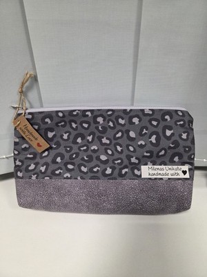 *Unikat Kosmetik Tasche Etui Clutch handmade Leo animalprint Geschenk Kunstleder