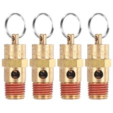 4-Pack 1/4" NPT Male 135 PSI Air Compressor Pressure Release Safety Valve