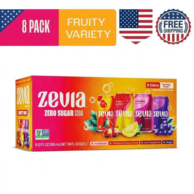 #ad Zevia Zero Sugar 0 Calorie Variety Soda 12 fl oz 8 Pack Cans $8.99