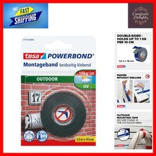 Tesa Powerbond Foam Outdoor Tape - Heavy Duty 1.5m x 19mm for Strong Adhesion