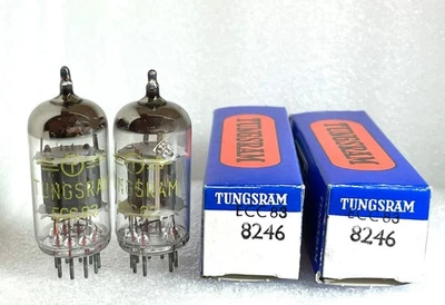 2 NOS Röhren ECC83 12AX7 Tungsram matched pair Lot 8246 - Bild 1 von 4
