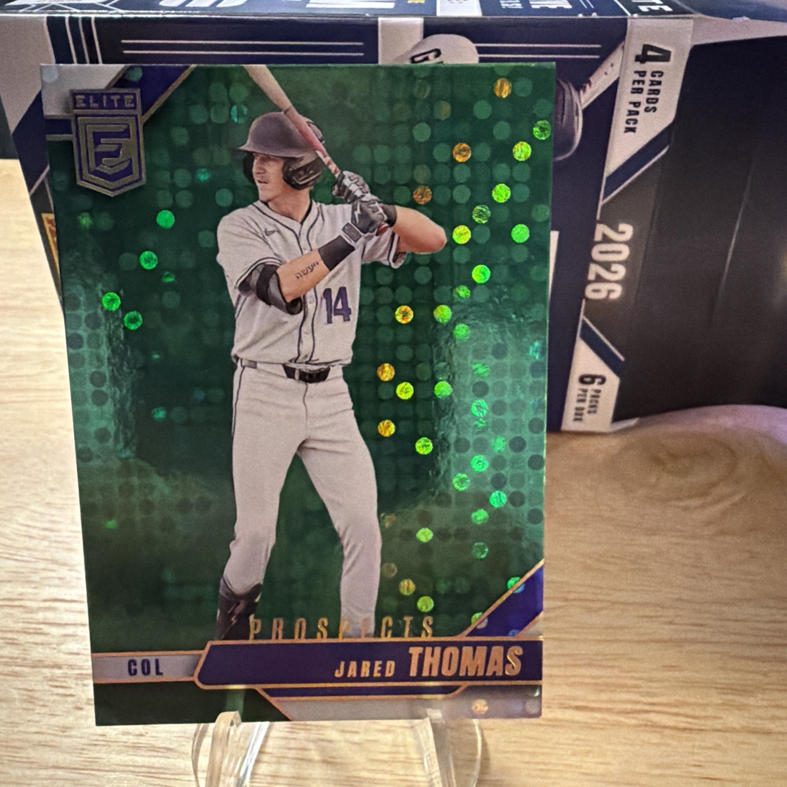 2026 Donruss Elite Jared Thomas Prospect Green Disco #183 