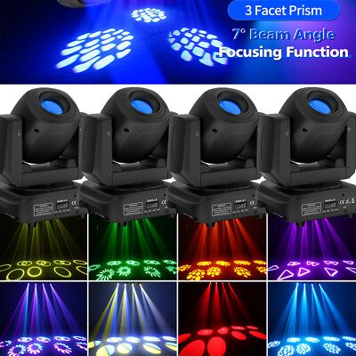 4X Moving Head Spot Bühnenlicht 3Prisma GOBO DMX 120W RGBW Beam DJ Lichteffekt