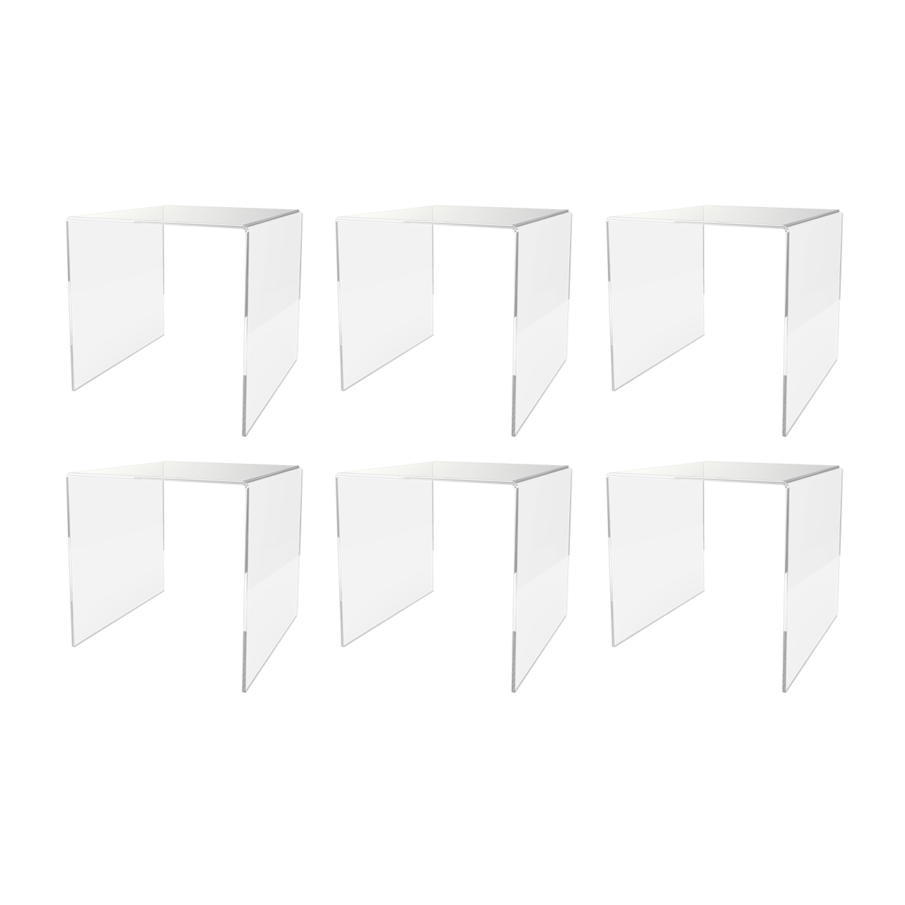 7" Square Riser Display Stand Product Showcase Acrylic Pedestal Qty 6