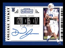 2019 Panini Contenders Draft Picks Daniel Jones College Tickets Giants Auto SP