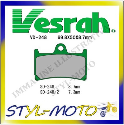 248 Front Vd-248 Front Organic Brake Pads Yamaha Xv 19 M 1900 Roadliner Midnight ...