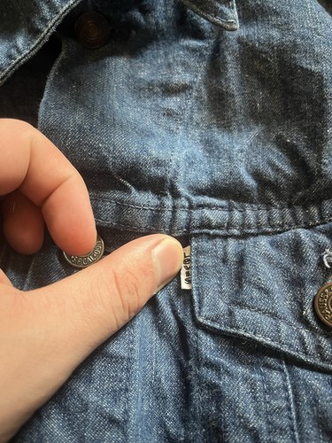 Giacca camionista vintage Levi’s white tab slim fit indaco lavaggio scuro uomo small - Foto 3 di 9