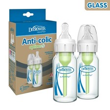 Dr. Brown's Options  Wide-Neck Anti-Colic Glass Baby Bottle Set - 4oz/120ml