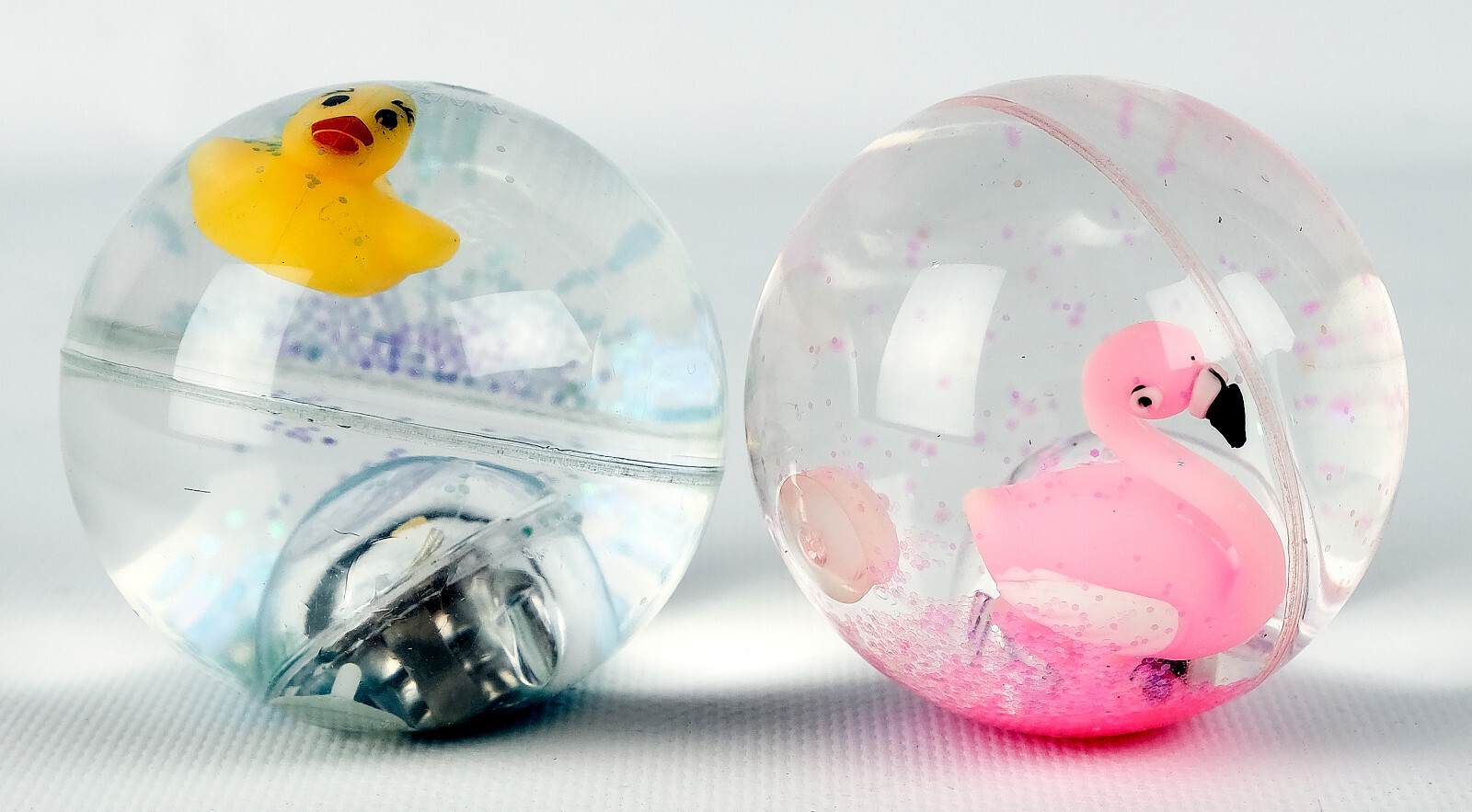 ANIMAL BALL - 12er Set technoline leuchtender Gummiball, Ente & Flamingo, 219991