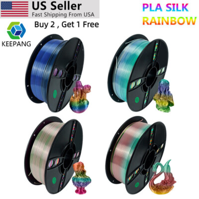 Kingroon 1KG 3D Printer PLA Filament 1.75 mm Silk Rainbow Candy Gradient Bundles