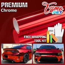 ESSMO PET Super Chrome Red Stretch Car Vehicle Vinyl Wrap Decal Sticker Sheet