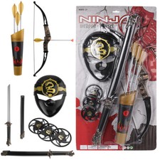 10 Pcs Warrior Ninja Kids Pretend Role Play Toy Set With Bow Arrow Sword Mask