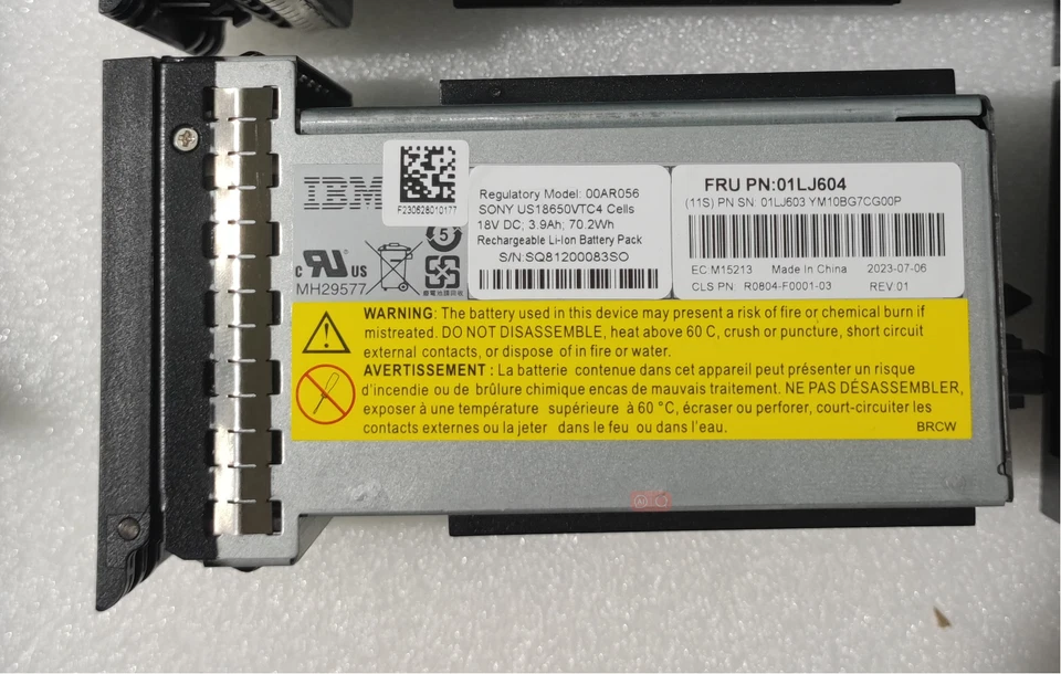 IBM SAN Volume Controller Raid Cache BackUp Battery FRU 00AR056 00AR260 01LJ604 - Image 4 of 4