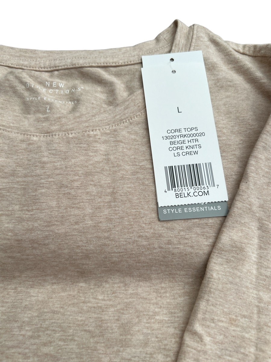 トップス RS New Direction Style Essentials Beige Heather LS Crew from Belk's