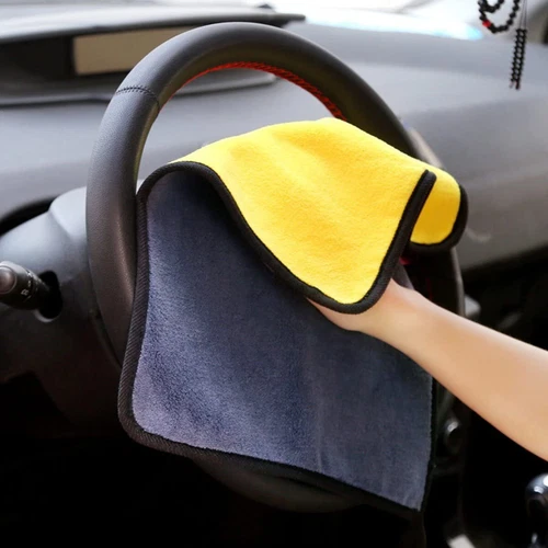 10X Yellow Car Wash Microfiber Towel 24x12'' Cleaning Drying Car Care Soft Cloth - Picture 3 of 10