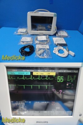 Philips Intellivue MP50 Critical Care Patient Monitor W/ Modules & Leads ~ 34786
