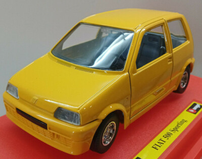 BBURAGO SUPER COLLECTION DIECAST Yellow Fiat 500