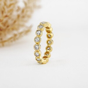 14k solid yellow gold band ring women wedding