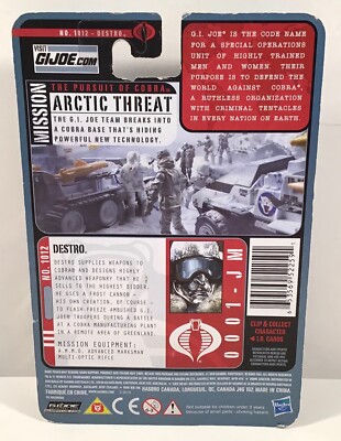 GI Joe Pursuit of Cobra Destro carded figure POC Arctic Threat