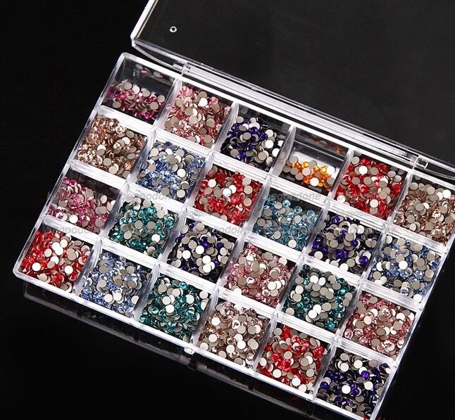 24 Compartment Crystal Clear Organizer Nail Art Beads Storage Case/Acrylic Craft - Image 4 of 4