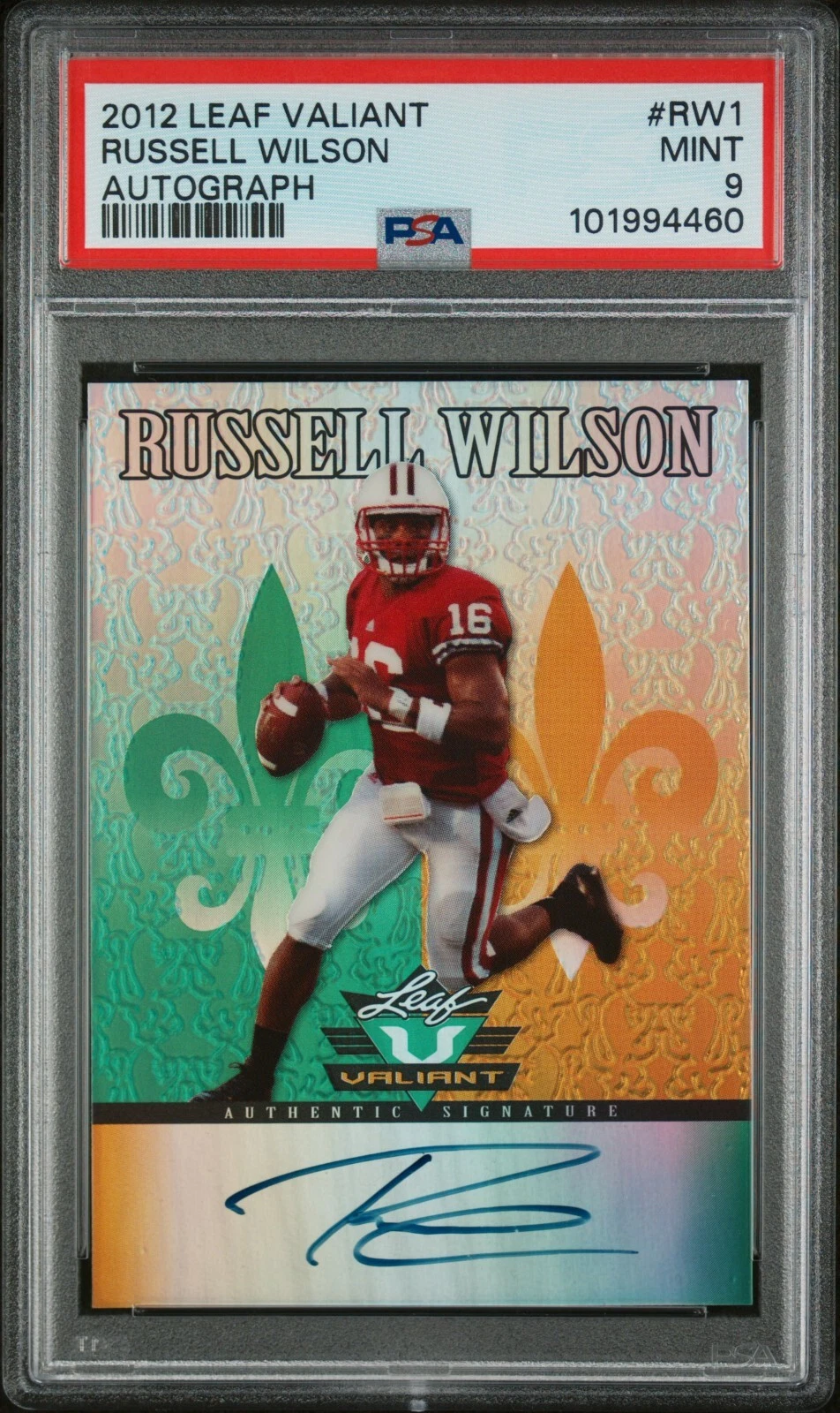 Russell Wilson Leaf Valiant #RW1 Autograph