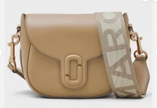 MARC JACOBS The Covered J Marc Magnetic Closure Saddle Bag Camel ~Dust Bag~ NWT