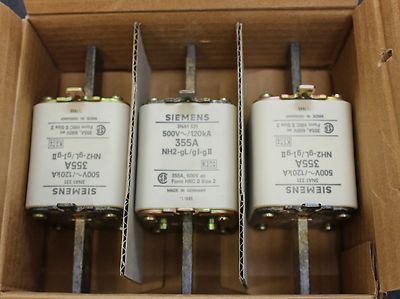 SIEMENS NH-Sicherungseinsatz 3NA1-331 - 355A - 500VAC - Größe 2 - 3 Stück