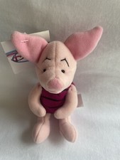 Disney Winnie The Pooh- Piglet Bean Bag Plush 8  RARE  RETIRED w/tags