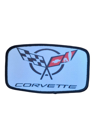 C5 Corvette Racing Flags Embroidered Patch IRON ON OR SEW size 3.8x2.2