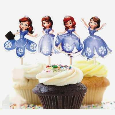 24x Sofia The First Cupcake Topper Princess Sofia Cup Cake Topper Party ...