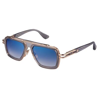 DITA LXN-EVO DTS403-A-02 CRYSTAL GREY WHITE GOLD BLUE FLASH MIRROR SUNGLASSES