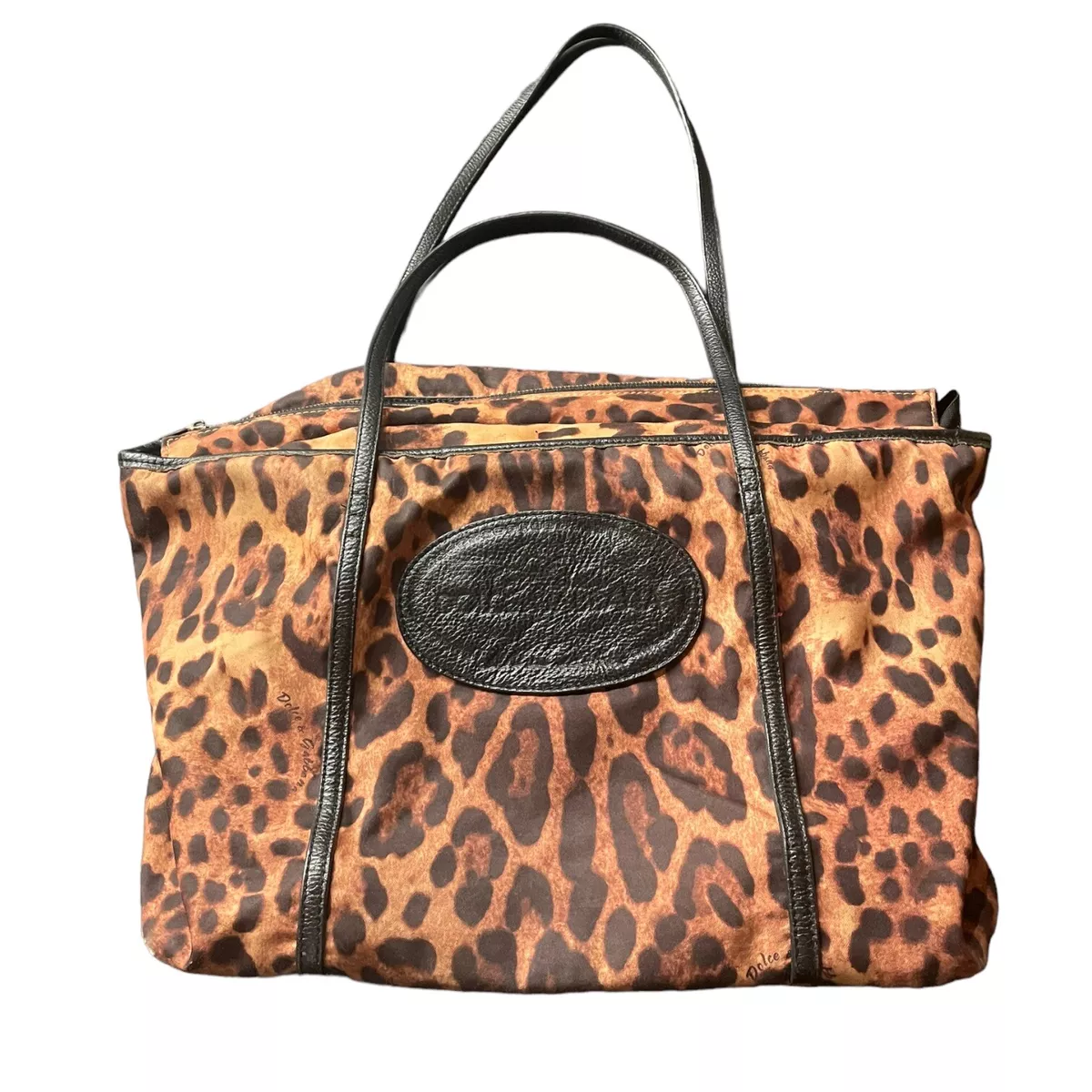 Leopard canvas tote bag sale