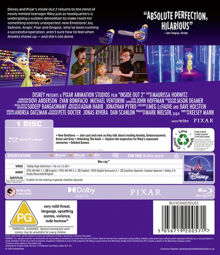 Disney Pixar's Inside Out 2 (Blu-ray) Amy Poehler Kensington Tallman Liza Lapira - Picture 5 of 5