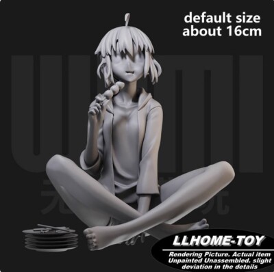Anime Fate Saber Altria Sit eat snacks Resin 3D Print GK Figure DIY Model