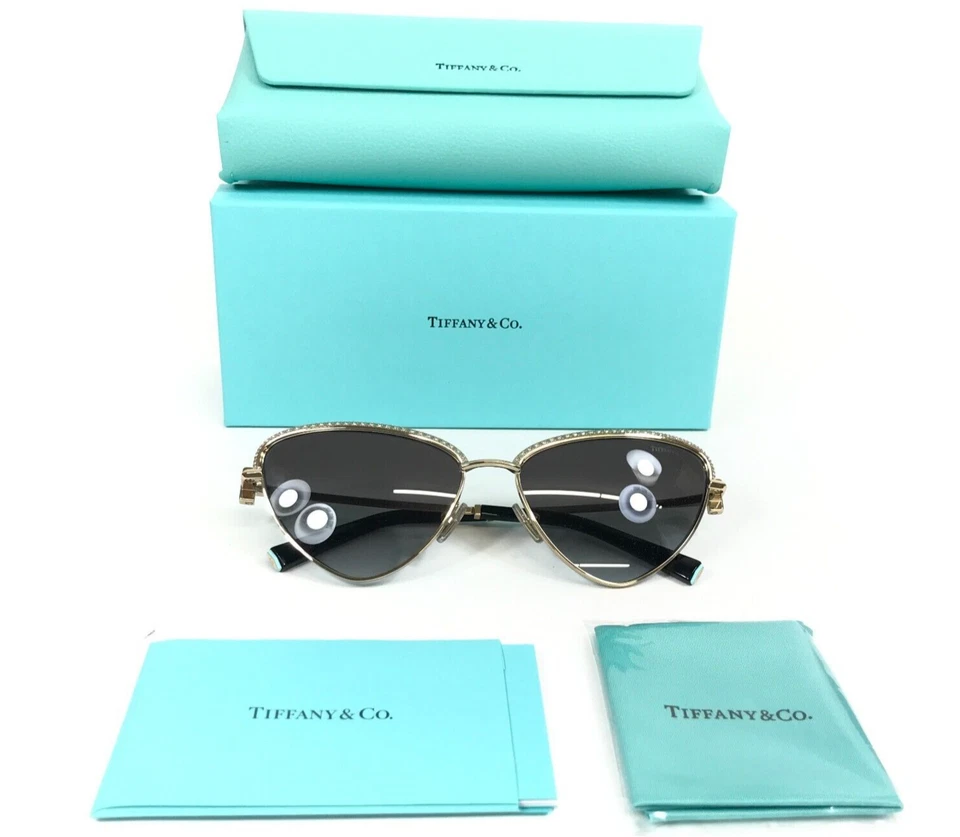 Tiffany & Co. Gafas de sol TF3107-K-B 6220/3C chapadas en oro pálido con cristales transparentes Foto 2 de 4