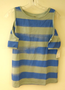 NWT  Tea Collection Painted Stripe Cool Shoulder Top Girl's Size 16